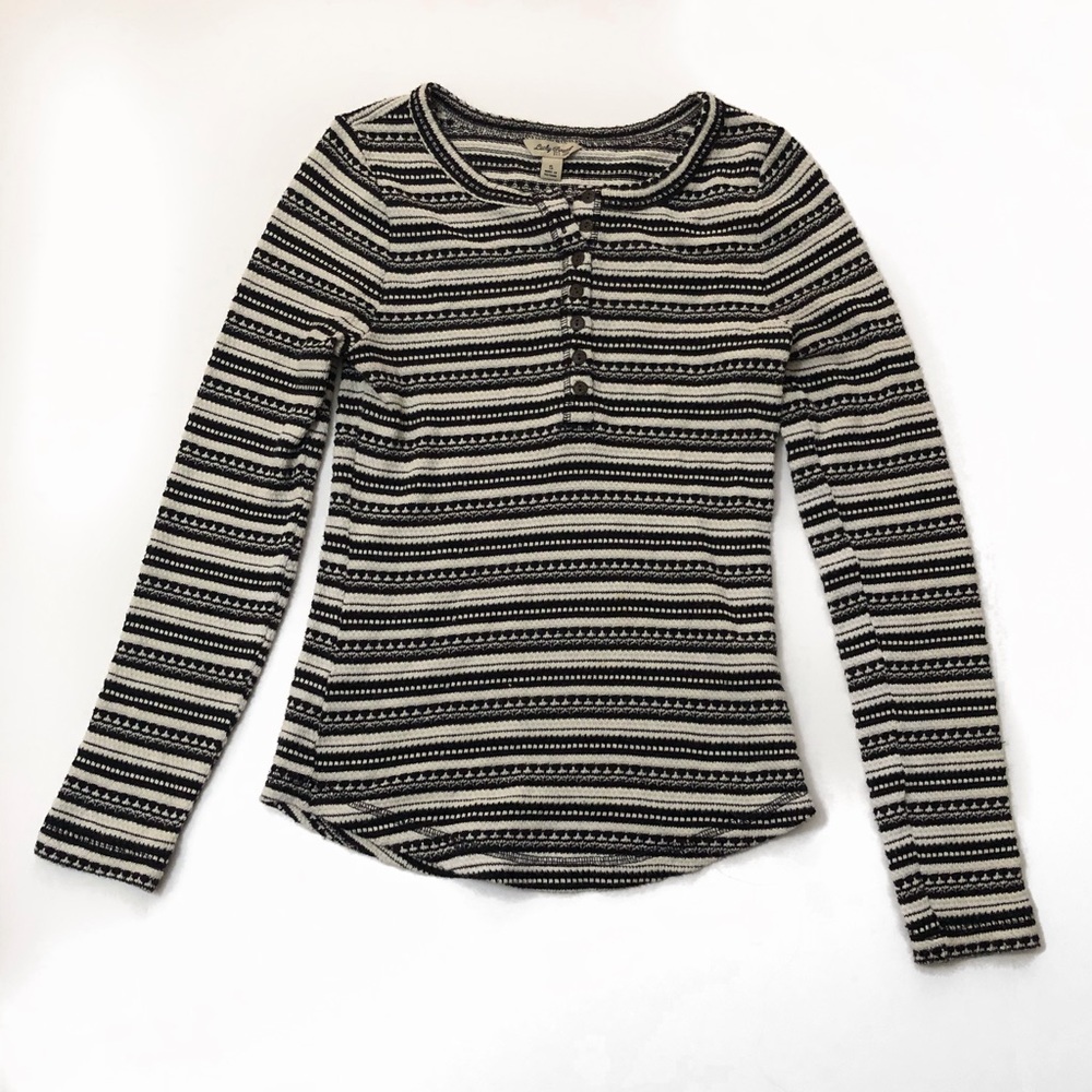 Lucky Brand Striped Henley Sz Small